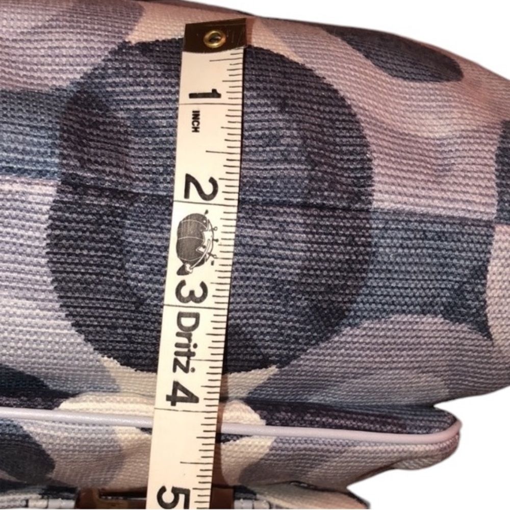 COACH OP ART shades of blue & white canvas with leather trim silver hardware - Picture 16 of 16